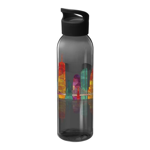 Werbeartikel Sky 650 ml Sportflasche bruchfestes Tritan™ BPA-frei mit Tragegriff & Schraubdeckel – schwarz – mit Logo bedruckt