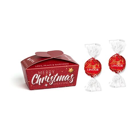 Lindt Lindor X-Mas Ballotin ohne Werbeanbringung | Milchschokolade (Rot) | Nicht verfügbar