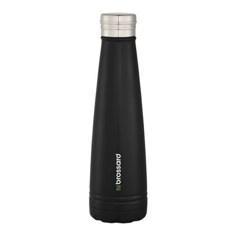 48h Express-Druck Werbeartikel Duke 500 ml Kupfer-Vakuum Isolierflasche 12h heiss/48h kalt 18/8 Edelstahl – schwarz – mit Logo bedruckt