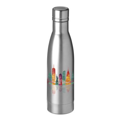 Werbeartikel 500 ml Vasa Kupfer-Vakuum Isolierflasche Edelstahl doppelwandig für 12h heiss & 48h kalt – silber – mit Logo bedruckt