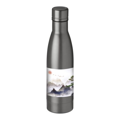 Werbeartikel 500 ml Vasa Kupfer-Vakuum Isolierflasche Edelstahl doppelwandig für 12h heiss & 48h kalt – Titan – mit Logo bedruckt
