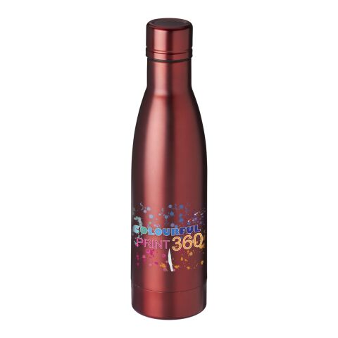 Werbeartikel 500 ml Vasa Kupfer-Vakuum Isolierflasche Edelstahl doppelwandig für 12h heiss & 48h kalt – rot – mit Logo bedruckt