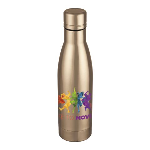 Werbeartikel 500 ml Vasa Kupfer-Vakuum Isolierflasche Edelstahl doppelwandig für 12h heiss & 48h kalt – roségold – mit Logo bedruckt