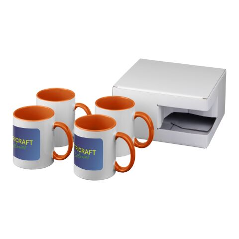 Ceramic Geschenkset mit 4 Bechern mit Sublimationsdruck Standard | orange | ohne Werbeanbringung | Nicht verfügbar | Nicht verfügbar