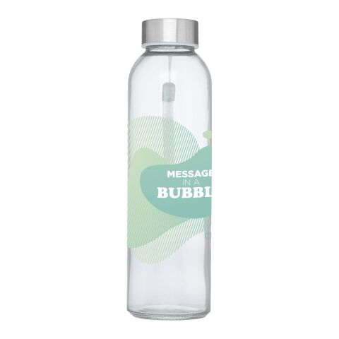 Werbeartikel 500 ml Glas-Sportflasche mit Neoprenhülle, Tragegurt & inkl. Geschenkschachtel – schwarz – mit Logo bedruckt