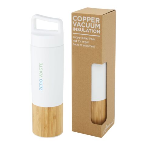 Torne Mit Kupfer vakuumisolierte 540 ml Edelstahlflasche mit Bambus Außenwand Standard | weiß | ohne Werbeanbringung | Nicht verfügbar | Nicht verfügbar