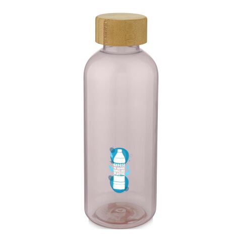Werbeartikel GRS Recycled Kunststoff Sport Trinkflasche 650 ml Ziggs Bambusdeckel BPA-frei LFGB REACH geprüft – rosa – mit Logo bedruckt