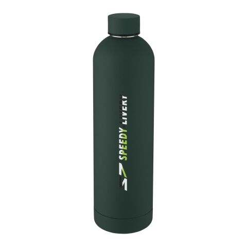 Werbeartikel Spring 1 l Isolierflasche Kupfer-Vakuum-Isolierung Edelstahl 18/8 pulverbeschichtet & auslaufsicher – Green flash – mit Logo bedruckt