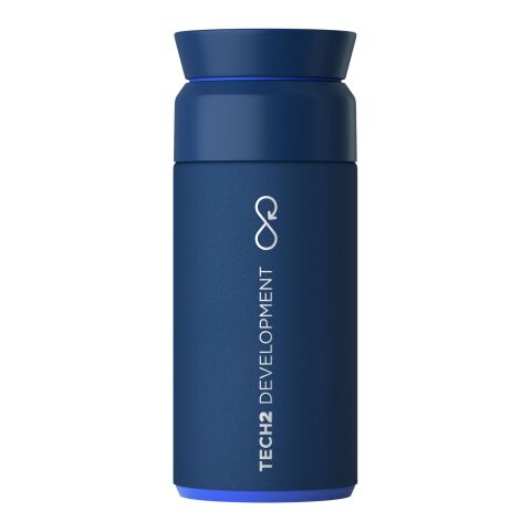 Werbeartikel Ocean Bottle 350 ml Brew Flask Coffee-to-go Thermobecher aus Edelstahl vakuumisoliert 360° Deckel – Ocean Blue2 – mit Logo bedruckt