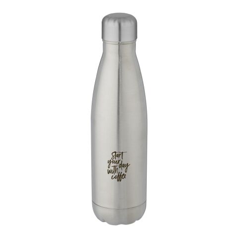 Nachhaltiger Werbeartikel Edelstahl Vakuum Trinkflasche 500 ml Cove RCS recycelt LFGB geprüft BPA-frei Geschenkbox – Silber – mit Logo bedruckt