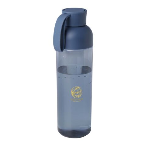 Nachhaltiger Werbeartikel 600 ml RPET Wasserflasche BPA-frei, Silikongriff & 2-teilig zur leichten Reinigung – Ozeanblau – mit Logo bedruckt