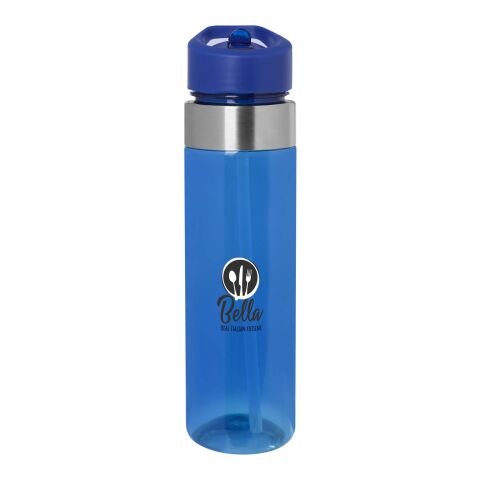 48h Express-Druck Werbeartikel Dylan 650 ml Tritan Flasche mit Ausgussdeckel – blau – mit Logo bedruckt