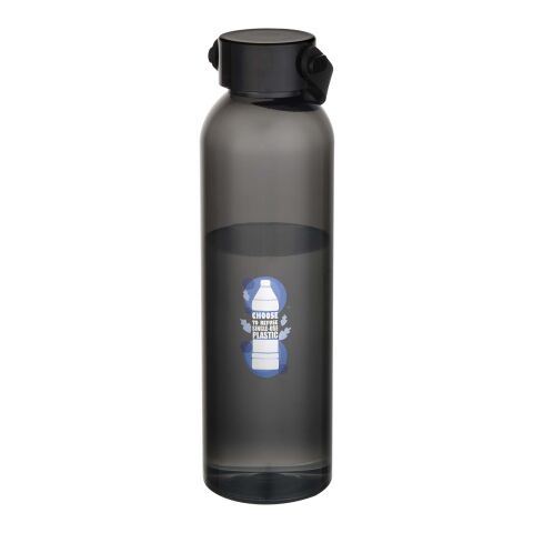Nachhaltiger Werbeartikel Alti 630 ml RCS-zertifizierte Trinkflasche aus recyceltem Kunststoff – Schwarz – mit Logo bedruckt
