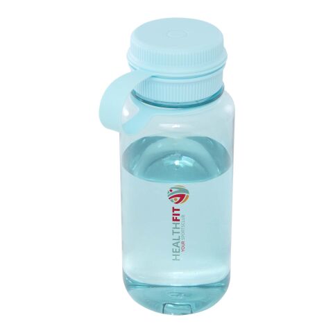 Nachhaltiger Werbeartikel Ryder 900 ml RCS-zertifizierte RPET-Sportflasche mit Multifunktionsdeckel – türkis – mit Logo bedruckt