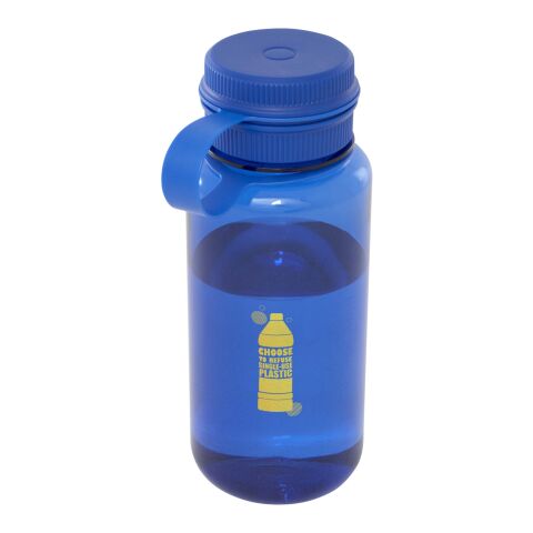 Nachhaltiger Werbeartikel Ryder 900 ml RCS-zertifizierte RPET-Sportflasche mit Multifunktionsdeckel – royalblau – mit Logo bedruckt