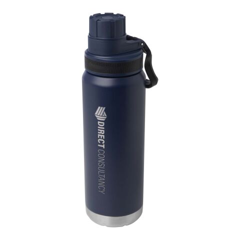 Nachhaltiger Werbeartikel Fortis 700ml Isolierflasche Kupfer-Vakuum RCS recycelter Edelstahl für Kohlensäure & Pulverbeschichtet – tiefes blau – mit