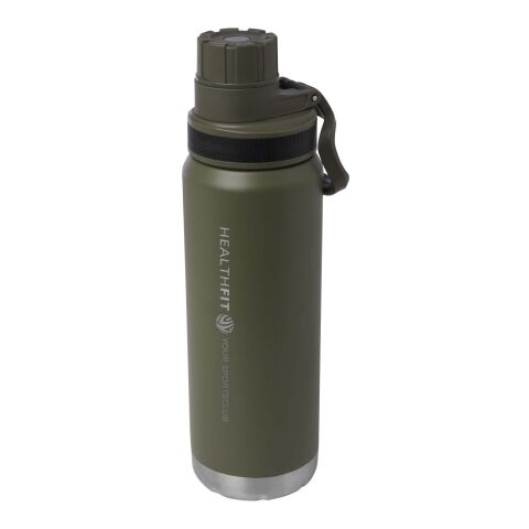 Nachhaltiger Werbeartikel Fortis 700ml Isolierflasche Kupfer-Vakuum RCS recycelter Edelstahl für Kohlensäure & Pulverbeschichtet – waldgrün – mit Logo