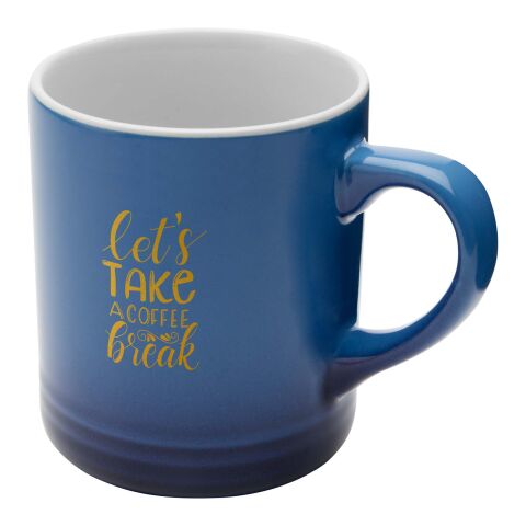 Werbeartikel Laguna 330 ml Keramiktasse elegantes Design mit Farbverlauf spülmaschinenfest inkl. Geschenkbox – royalblau – mit Logo bedruckt