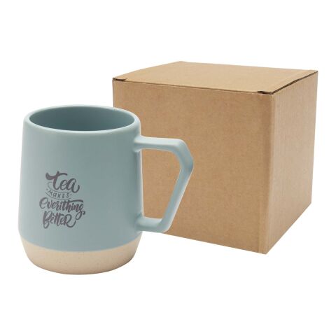 Werbeartikel Dolce 300 ml matte Keramiktasse – riffblau – mit Logo bedruckt