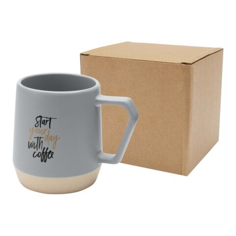 Werbeartikel Dolce 300 ml matte Keramiktasse – grau – mit Logo bedruckt