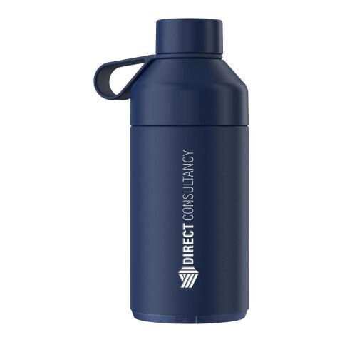 Nachhaltiger Werbeartikel Ocean Bottle 750 ml CO2-neutral 2 Öffnungen Vakuumisolierung & NFC-Chip – Ozeanblau – mit Logo bedruckt
