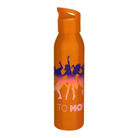 48h Express-Druck Nachhaltiger Werbeartikel Sky 650 ml RCS-zertifizierte, einwandige Trinkflasche aus recyceltem Edelstahl – orange – mit Logo