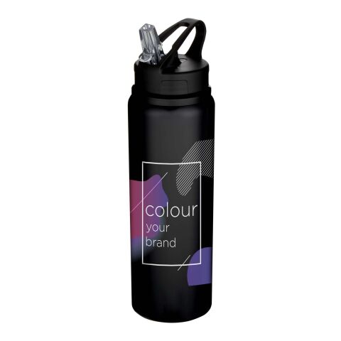 48h Express-Druck Nachhaltiger Werbeartikel Fitz 800 ml RCS-zertifizierte, einwandige Trinkflasche aus recyceltem Edelstahl – schwarz – mit Logo