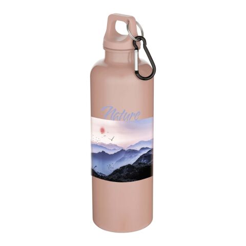 48h Express-Druck Nachhaltiger Werbeartikel Oregon 750 ml einfarbige RS-zertifizierte Wasserflasche aus recyceltem Kunststoff mit Karabinerhaken –