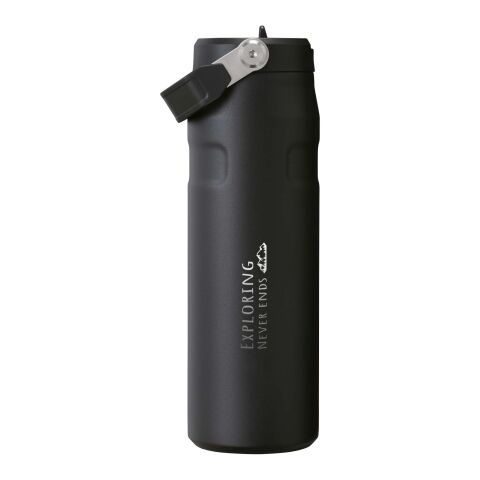 Nachhaltiger Werbeartikel Stanley IceFlow™ 2.0 700 ml Flasche mit Flip-Trinkhalm – Schwarz – mit Logo bedruckt