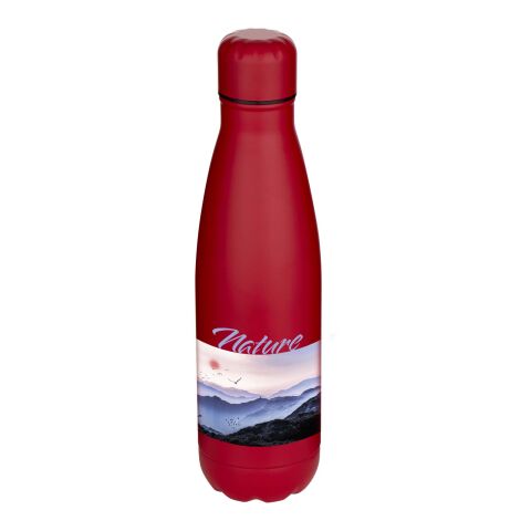 Werbeartikel Edelstahl Trinkflasche 750 ml Cove RCS recycelt einwandig BPA-frei leicht robust – rot – mit Logo bedruckt