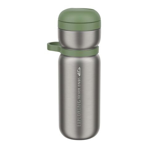 Werbeartikel Mepal Twist 600 ml Thermo-Sportflasche – moosgrün – mit Logo bedruckt