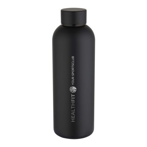 48h Express-Druck Nachhaltiger Werbeartikel Spring 750 ml RCS-zertifizierte einwandige Trinkflasche aus recyceltem Edelstahl – Schwarz – mit Logo