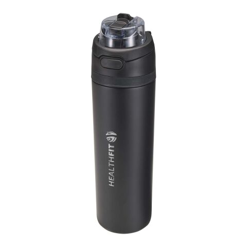48h Express-Druck Werbeartikel Theron 800 ml RCS Trinkflasche aus recyceltem, einwandigem Edelstahl mit Multifunktionsdeckel und Klappstrohhalm –