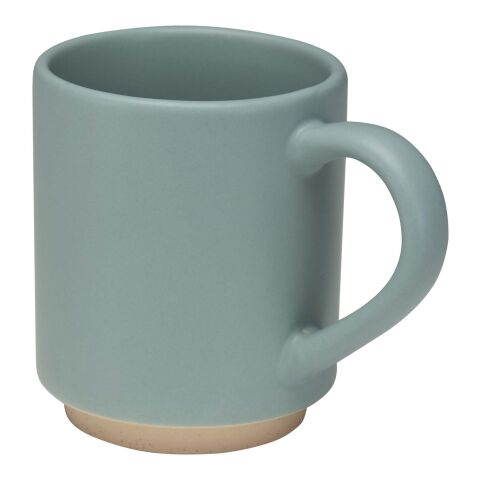 48h Express-Druck Werbeartikel Camilla stapelbarer Keramikbecher, 180 ml, mit matter Oberfläche – riffblau – mit Logo bedruckt