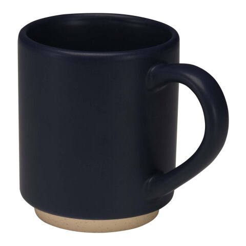 48h Express-Druck Werbeartikel Camilla stapelbarer Keramikbecher, 180 ml, mit matter Oberfläche – navy – mit Logo bedruckt