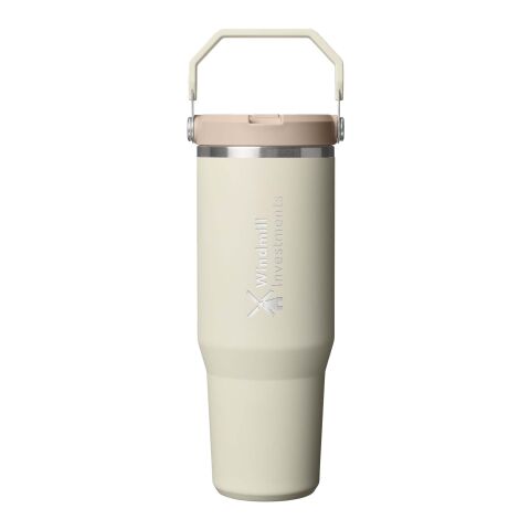 48h Express-Druck Werbeartikel Stanley IceFlow™ 2.0 890 ml Thermobecher aus Edelstahl mit Flip Strohhalm – creme – mit Logo bedruckt