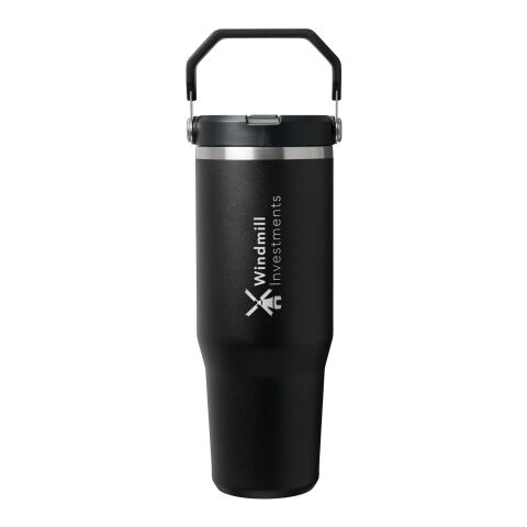 48h Express-Druck Werbeartikel Stanley IceFlow™ 2.0 890 ml Thermobecher aus Edelstahl mit Flip Strohhalm – schwarz – mit Logo bedruckt