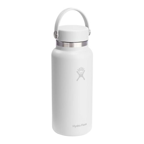 Hydro Flask Isolierte Edelstahl Trinkflasche mit breiter Öffnung 946 ml weiss