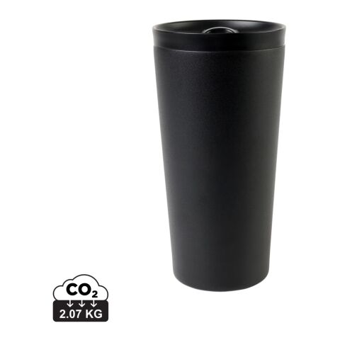 Werbeartikel Aviana™ Aviana Rowan 500 ml Thermobecher RCS-Recycling-Edelstahl Vakuum-Isolierung edler Kaffeebecher – schwarz – mit Logo bedruckt