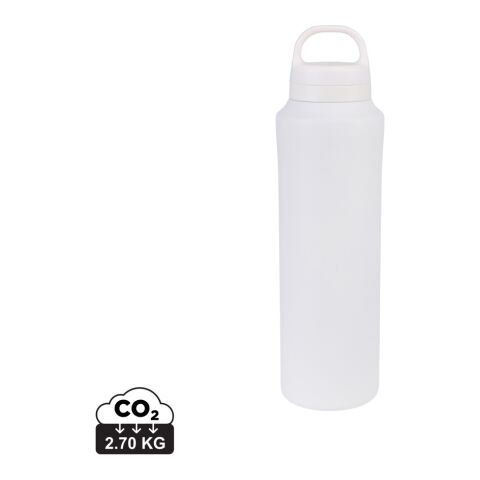 Nachhaltiger Werbeartikel Aviana Rowan RCS Edelstahl Vakuum Trinkflasche 740 ml doppelwandig recycelt 18/8 Stahl Zweitdeckel BPA-frei – weiss – mit