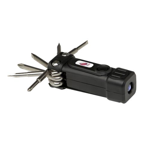 Octo 8-in-1 Schraubenzieher-Set aus recyceltem RCS Kunststoff mit Taschenlampe Standard | Schwarz | ohne Werbeanbringung | Nicht verfügbar | Nicht verfügbar