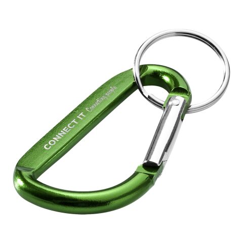 Werbeartikel Timor Timor Karabiner-Schlüsselanhänger aus Aluminium, praktischer Clip für Taschen & Rucksäcke aus recyceltem Aluminium – grün – mit
