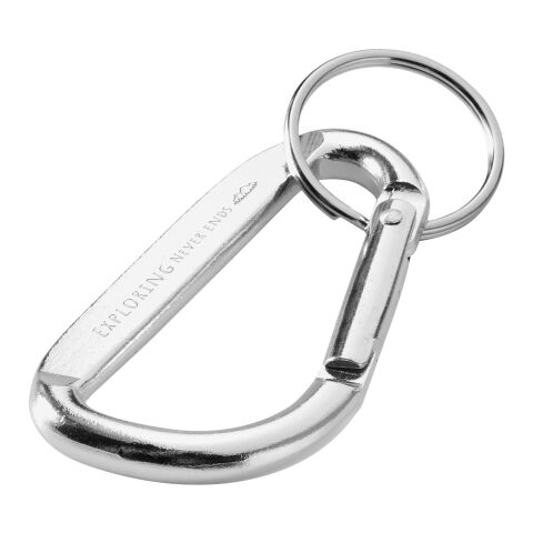 Werbeartikel Timor Timor Karabiner-Schlüsselanhänger aus Aluminium, praktischer Clip für Taschen & Rucksäcke aus recyceltem Aluminium – Silber – mit