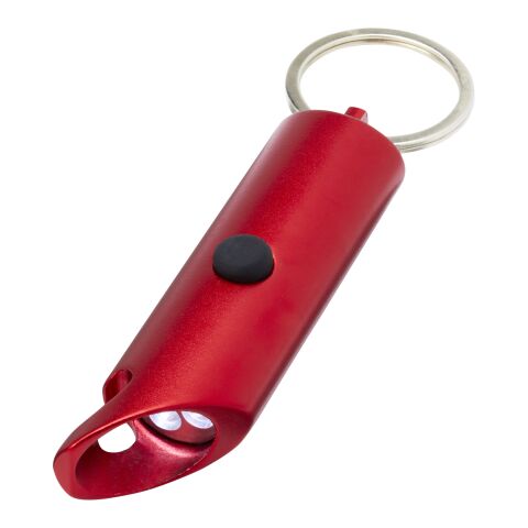 Flare IPX-LED-Lampe und Flaschenöffner aus recyceltem Aluminium mit Schlüsselanhänger Standard | rot | ohne Werbeanbringung | Nicht verfügbar | Nicht verfügbar