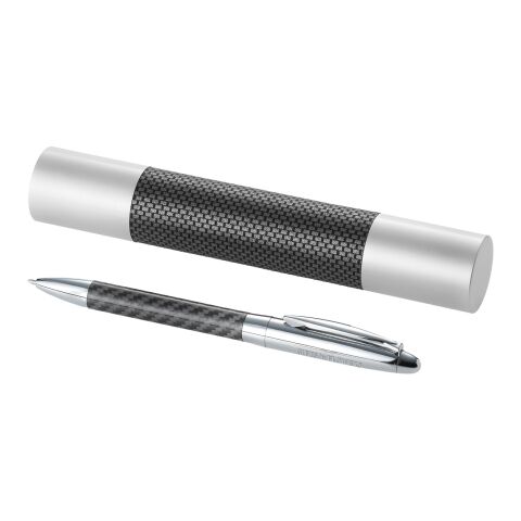 Winona Kugelschreiber mit Carbon Details Standard | silber-grau | ohne Werbeanbringung | Nicht verfügbar | Nicht verfügbar
