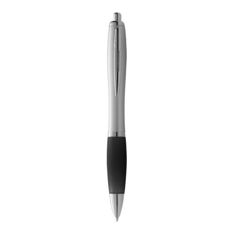 Nash Kugelschreiber silber mit Softtouch Griff Standard | silber-schwarz | ohne Werbeanbringung | Nicht verfügbar | Nicht verfügbar