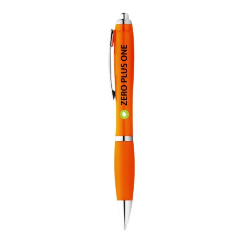48h Express-Druck Werbeartikel Nash Kugelschreiber mit farbigem Schaft und Griff (schwarze Mine) – orange – mit Logo bedruckt