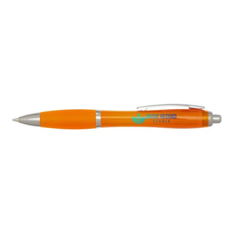 Werbeartikel Nash RCS Kugelschreiber aus recyceltem Kunststoff mit farbigem Schaft und Griff (schwarze Tinte) – orange – mit Logo bedruckt