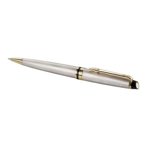 Werbeartikel Waterman Expert Design Kugelschreiber – stahl-gold – mit Logo bedruckt