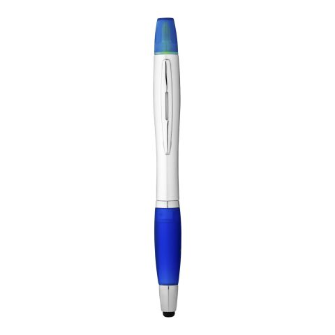 Nash Stylus Kugelschreiber und Marker silber mit farbigem Griff silber-royalblau | ohne Werbeanbringung | Nicht verfügbar | Nicht verfügbar